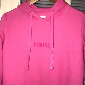 pink feminist hoodie